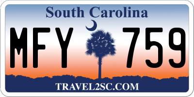 SC license plate MFY759