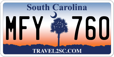 SC license plate MFY760