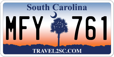 SC license plate MFY761