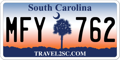 SC license plate MFY762