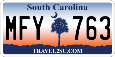 SC license plate MFY763