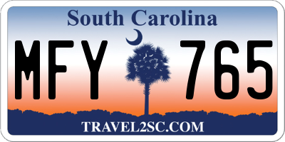 SC license plate MFY765