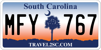 SC license plate MFY767