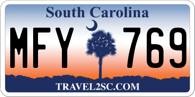 SC license plate MFY769