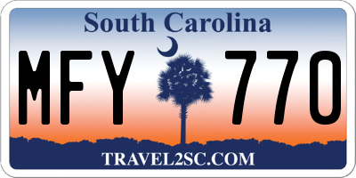 SC license plate MFY770