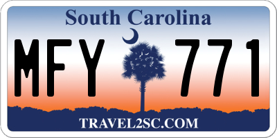 SC license plate MFY771