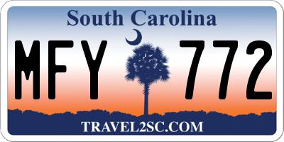 SC license plate MFY772