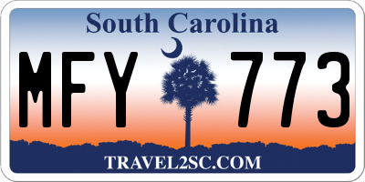 SC license plate MFY773