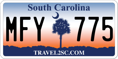 SC license plate MFY775