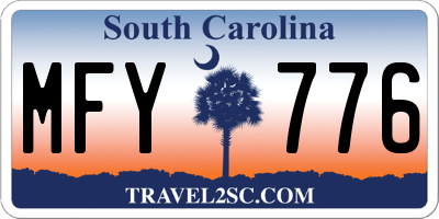 SC license plate MFY776