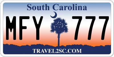 SC license plate MFY777