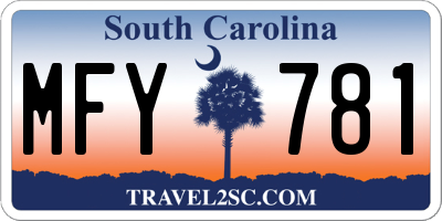 SC license plate MFY781