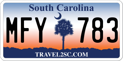 SC license plate MFY783
