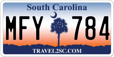 SC license plate MFY784