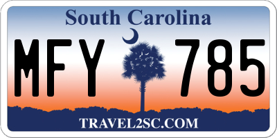 SC license plate MFY785