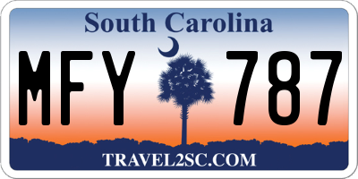 SC license plate MFY787