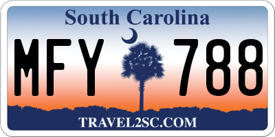 SC license plate MFY788
