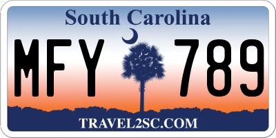 SC license plate MFY789