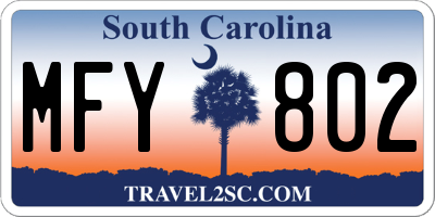 SC license plate MFY802