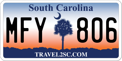 SC license plate MFY806