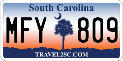 SC license plate MFY809