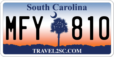 SC license plate MFY810