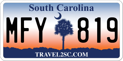 SC license plate MFY819