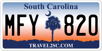 SC license plate MFY820
