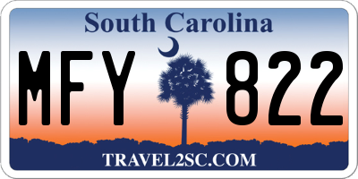 SC license plate MFY822
