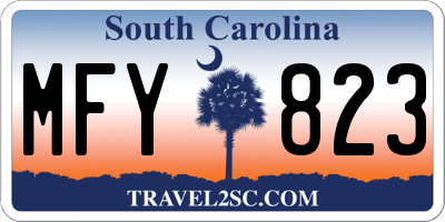 SC license plate MFY823