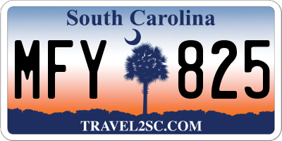 SC license plate MFY825