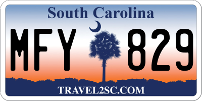 SC license plate MFY829