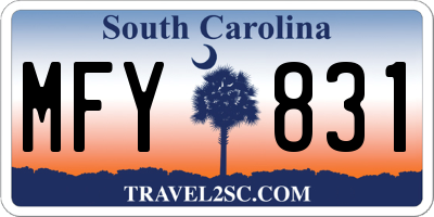 SC license plate MFY831