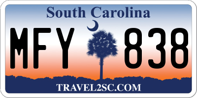 SC license plate MFY838