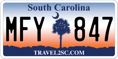 SC license plate MFY847