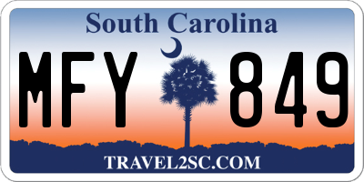 SC license plate MFY849