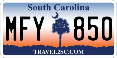 SC license plate MFY850
