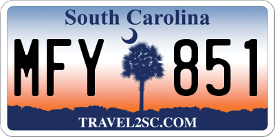 SC license plate MFY851