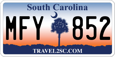 SC license plate MFY852