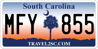 SC license plate MFY855