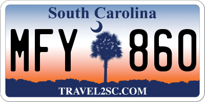 SC license plate MFY860