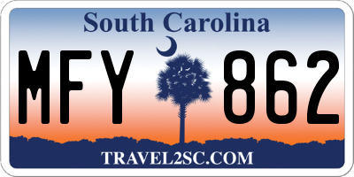 SC license plate MFY862