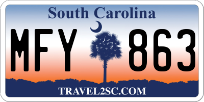 SC license plate MFY863
