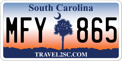 SC license plate MFY865