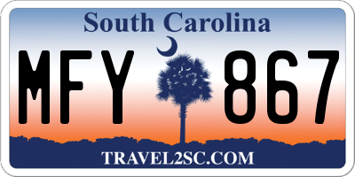 SC license plate MFY867