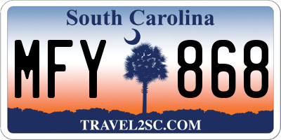 SC license plate MFY868