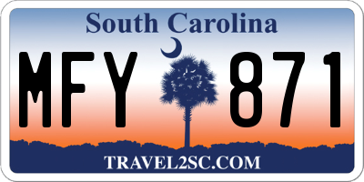 SC license plate MFY871