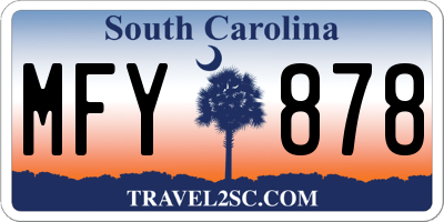 SC license plate MFY878