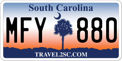SC license plate MFY880