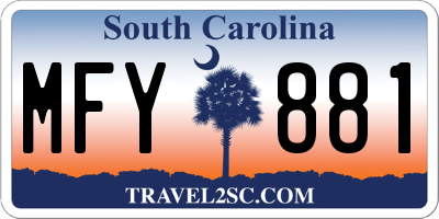 SC license plate MFY881